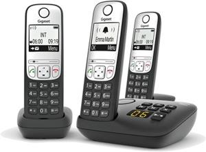 Gigaset A690A Trio DECT/GAP Schnurloses Telefon analog Anrufbeantworter Schwarz