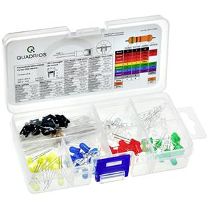 Quadrios LED-assortiment Rood, Groen, Geel, Blauw, Koud-wit, Warm-wit 20 mA, 30 mA 2 V, 3 V