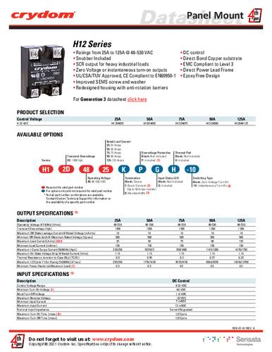 Crydom Halfgeleiderrelais H12D4850PG 1 stuk(s)