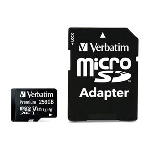 Verbatim MICRO SDXC PREMIUM 256GB CLASS 10 INC ADAPTER microSDXC-kaart 256 GB UHS-Class 1