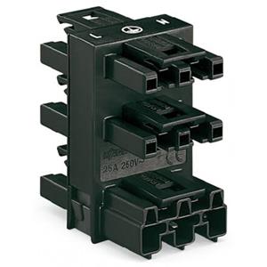 Wago 770-608 Connector WINSTA MIDI Stekker, recht Totaal aantal polen: 3 25 A Zwart 25 stuk(s)