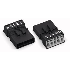 WAGO 890-235 Netz-Steckverbinder WINSTA MINI Stecker, gerade Gesamtpolzahl: 5 13A Weiß 50St.