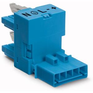 WAGO Netz-H-Verteiler Netz-Stecker - Netz-Buchse, Netz-Buchse Gesamtpolzahl: 5 Schwarz 50St.