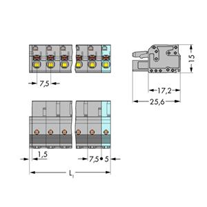 WAGO Buchsengehäuse-Kabel 2231 Polzahl Gesamt 8 Rastermaß: 7.50mm 2231-208/026-000 25St.