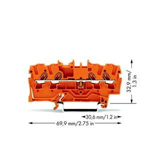WAGO 2001-1402 Durchgangsklemme 4.20mm Zugfeder Orange 100St.