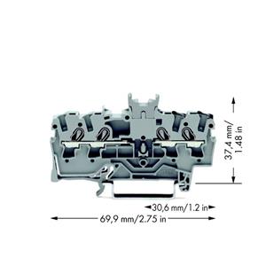 WAGO 2001-1441 Durchgangsklemme 4.20mm Zugfeder Belegung: L Grau 100St.