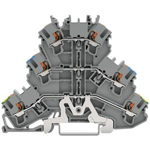 WAGO 2202-3217 Dreistock-Durchgangsklemme Cage Clamp-Anschluss Grau 50St.