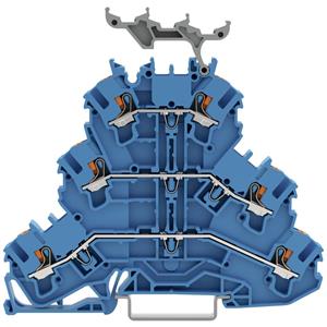 WAGO 2202-3234 Dreistock-Durchgangsklemme Cage Clamp-Anschluss Blau 50St.