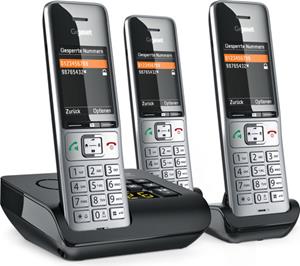 Gigaset Comfort 500A trio - Telefon - schwarz/silber Festnetztelefon