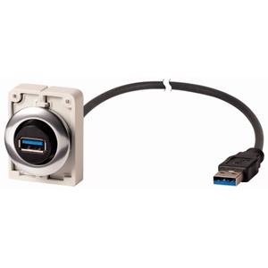 eaton Einbaubuchse, 1,5 m, konfektionierte Leitung mit fest angeschlossenem Stecker USB 3.0, Typ A, Frontr