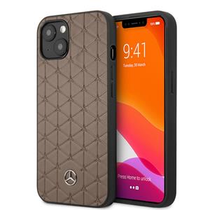 Mercedes-Benz Mercedes - Lederen Quilted Stars backcover hoes - iPhone 13 - Bruin
