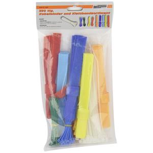 brüdermannesmann Brüder Mannesmann M13060 Kabelbinder-Sortiment 100 mm, 180 mm, 200mm Weiß, Rot, Grün, Gelb, Blau