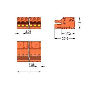 WAGO Buchsengehäuse-Kabel 2231 Polzahl Gesamt 2 Rastermaß: 5.08mm 2231-302/102-000 100St.