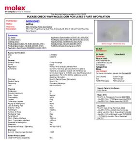 Molex Buchsengehäuse-Kabel Polzahl Gesamt 8 39013083 Bulk