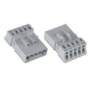 WAGO 890-255 Netz-Steckverbinder 890 Stecker Gesamtpolzahl: 5 16A Grau 50St.