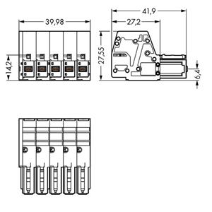 WAGO 831-3105/019-004 Female behuizing-kabel 831 Totaal aantal polen: 5 Rastermaat: 7.62 mm 5 stuk(s)