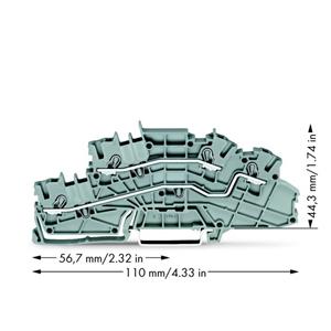 Wago 2003-6642 Installatie-etageklem 5.20 mm Veerklem Toewijzing: L, L Grijs 50 stuk(s)