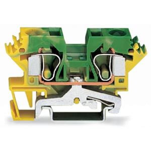 Wago 284-607 Aardingsklem 10 mm Spanveer Toewijzing: Terre Groen, Geel 25 stuk(s)