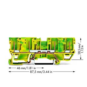 WAGO 769-207 Aardingsklem 5 mm Steekklem Toewijzing: Terre Groen, Geel 50 stuk(s)