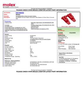 Molex 351820292 .070TPA 1.80 PWR CON 351820292 Inhalt