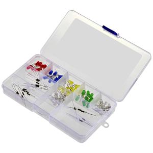 TRU COMPONENTS LED-assortiment Rood, Geel, Groen, Blauw, Warm-wit, Koud-wit Rond 150 mcd, 400 mcd, 600 mcd, 800 mcd, 20000 mcd 20 mA 2 V, 3 V
