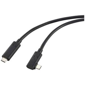 Renkforce Glasfaser USB-C-Displaykabel USB 3.2 Gen2 USB-C Stecker einseitig gewinkelt 10.00m Sch