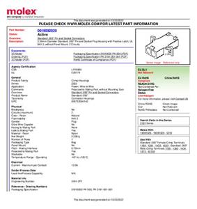 Molex Buchsengehäuse-Kabel Polzahl Gesamt 2 19092029 Bulk
