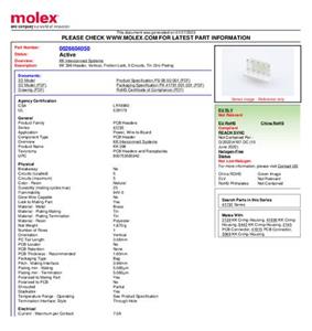 Molex Stiftleiste (Standard) Polzahl Gesamt 5 Rastermaß: 3.96mm 26604050 Bulk