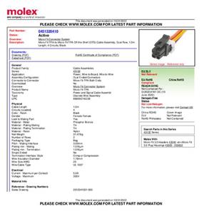 Molex Buchsengehäuse-Kabel Polzahl Gesamt 4 451320410 1 St. Bulk