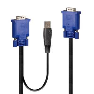 LINDY KVM Adapter [1x VGA - 1x VGA, USB-A] 3.00m Schwarz, Blau