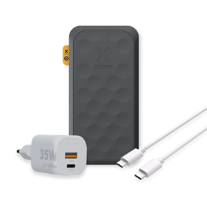 Xtorm 35W Fuel Series 5 Powerbank 20.000mAh - Zwart +  35W GaN2-Ultra Lader + Essential USB-C PD Kabel