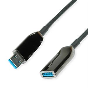 Roline USB-kabel USB 3.2 Gen1 USB-A bus, USB-A stekker 15 m Zwart 12.04.1076