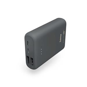 Hama Power Pack Supreme 10HD, 10000mAh Powerbank Grijs