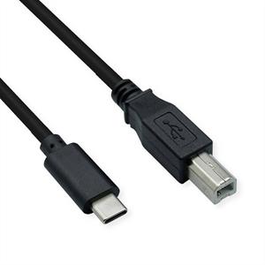 Roline USB-kabel USB-C stekker, USB-B stekker 4.50 m Zwart Afgeschermd 11028338