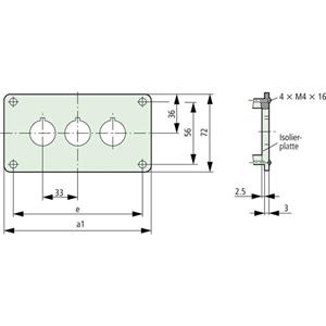 Eaton M22-E3 Inbouwframe 3 inbouwplaatsen (Ø x h) 22 mm x 72 mm Grijs 1 stuk(s)