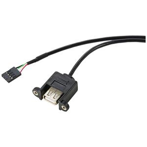 Renkforce USB-Kabel USB 2.0Pfostenstecker 4pol., USB-A Buchse 0.60m Schwarz schraubbar RF-5719748