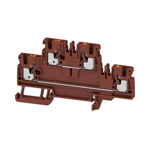 Weidmüller Meerlaagse serieklem, 2,5 mmm/m, 800 V, 24 A, aantal etages: 2, bruin, oranje  A2T 2.5 BR 2744230000 50 stuk(s)