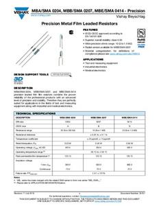 Vishay CRCW12061M00FKTBBC Metallschicht-Widerstand 500Ω THT 0207 0.4W Tape