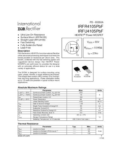 infineontechnologies Infineon Technologies IRFR4105PBF-GURT MOSFET 1 N-Kanal 68W TO-252AA