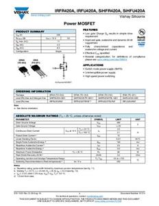 Vishay IRFR420APBF MOSFET 1 N-Kanal 83W TO-252AA Tube