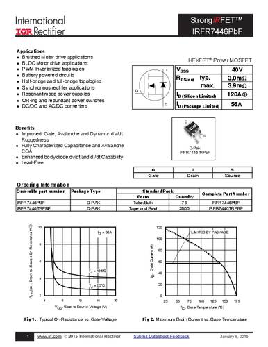 infineontechnologies Infineon Technologies IRFR7446PBF-GURT MOSFET 1 N-Kanal 98W TO-252AA