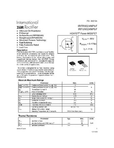 infineontechnologies Infineon Technologies IRFR9024NPBF-GURT MOSFET 1 P-Kanal 38W TO-252AA