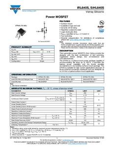 Vishay IRL640SPBF MOSFET 1 N-Kanal 125W D2PAK Tube