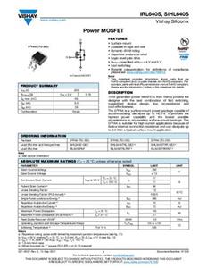 Vishay IRL640SPBF MOSFET 1 N-kanaal 125 W D2PAK Tube