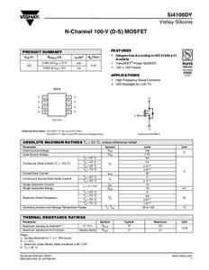 Vishay SI4100DY-T1-GE3 MOSFET 1 N-Kanal 6W SOIC-8 Tape on Full reel