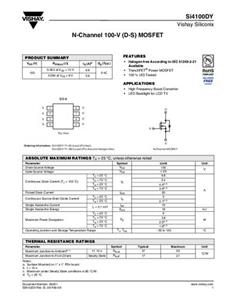 Vishay SI4100DY-T1-GE3 MOSFET 1 N-kanaal 6 W SOIC-8 Tape on Full reel