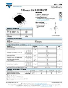 Vishay SI4114DY-T1-GE3 MOSFET 1 N-Kanal 5.7W SOIC-8 Tape on Full reel