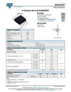 Vishay SI4431CDY-T1-GE3 MOSFET 1 P-Kanal 4.2W SOIC-8 Tape on Full reel