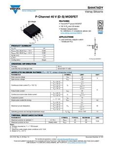 Vishay SI4447ADY-T1-GE3 MOSFET 1 P-Kanal 4.2W SOIC-8 Tape on Full reel