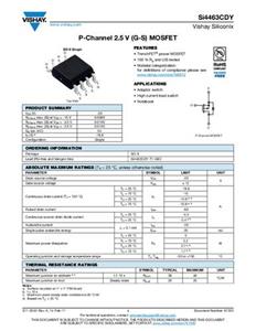 Vishay SI4463CDY-T1-GE3 MOSFET 1 P-Kanal 5W SOIC-8 Tape on Full reel